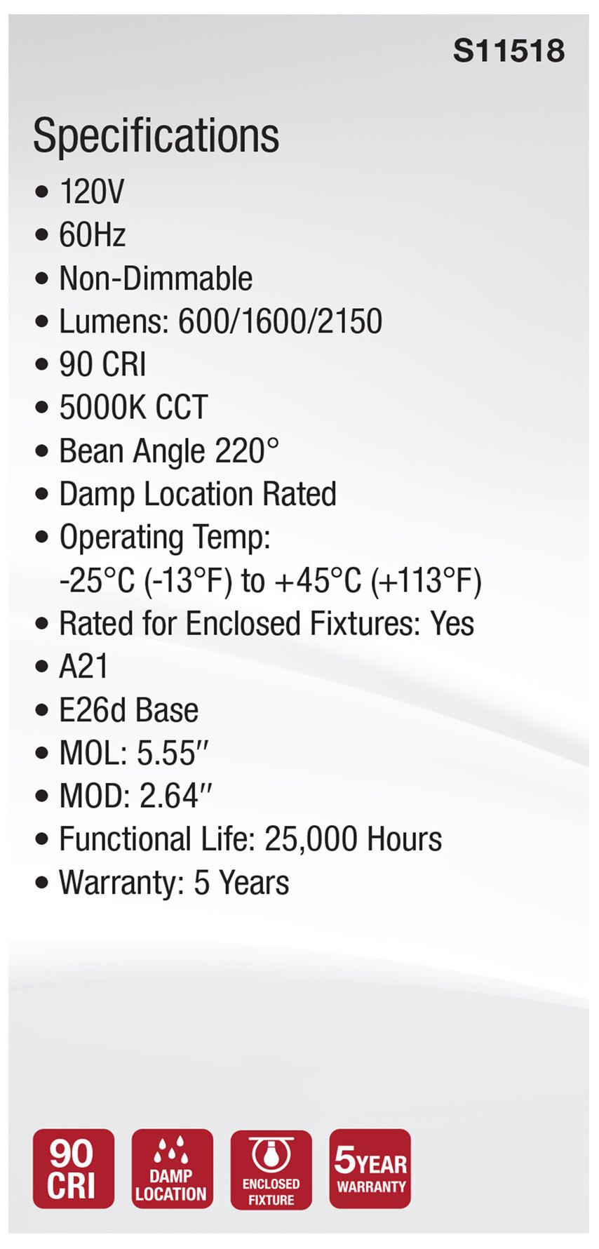 Image 4 50W-100W-150W Equivalent 5W-14W-20W Standard Base 3-Way Light Bulb by Satco more views