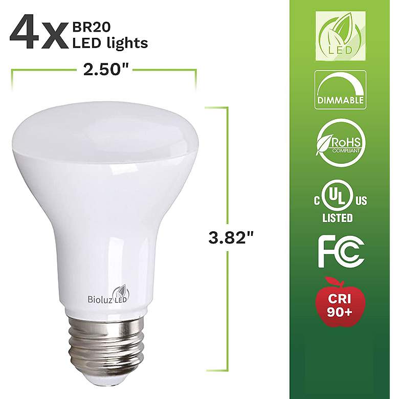 Image 2 50W Equivalent Frosted 7W 2700K LED Dimmable Standard 4-Pack more views