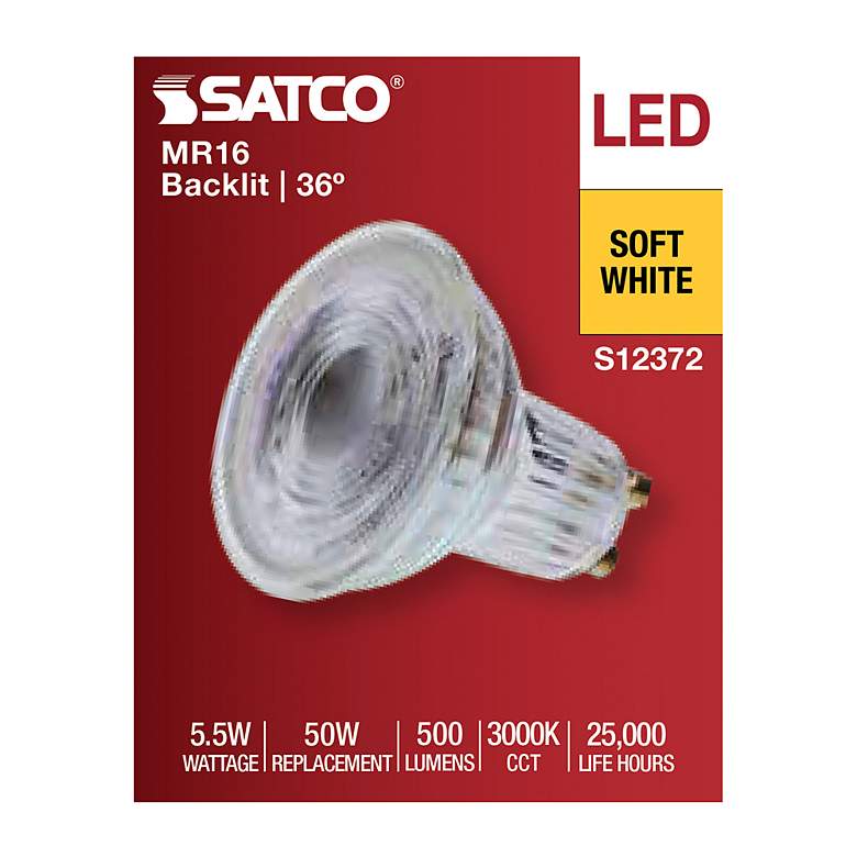 Image 4 50W Equivalent Satco Clear 5.5W 3000K LED Dimmable Bi-Pin more views
