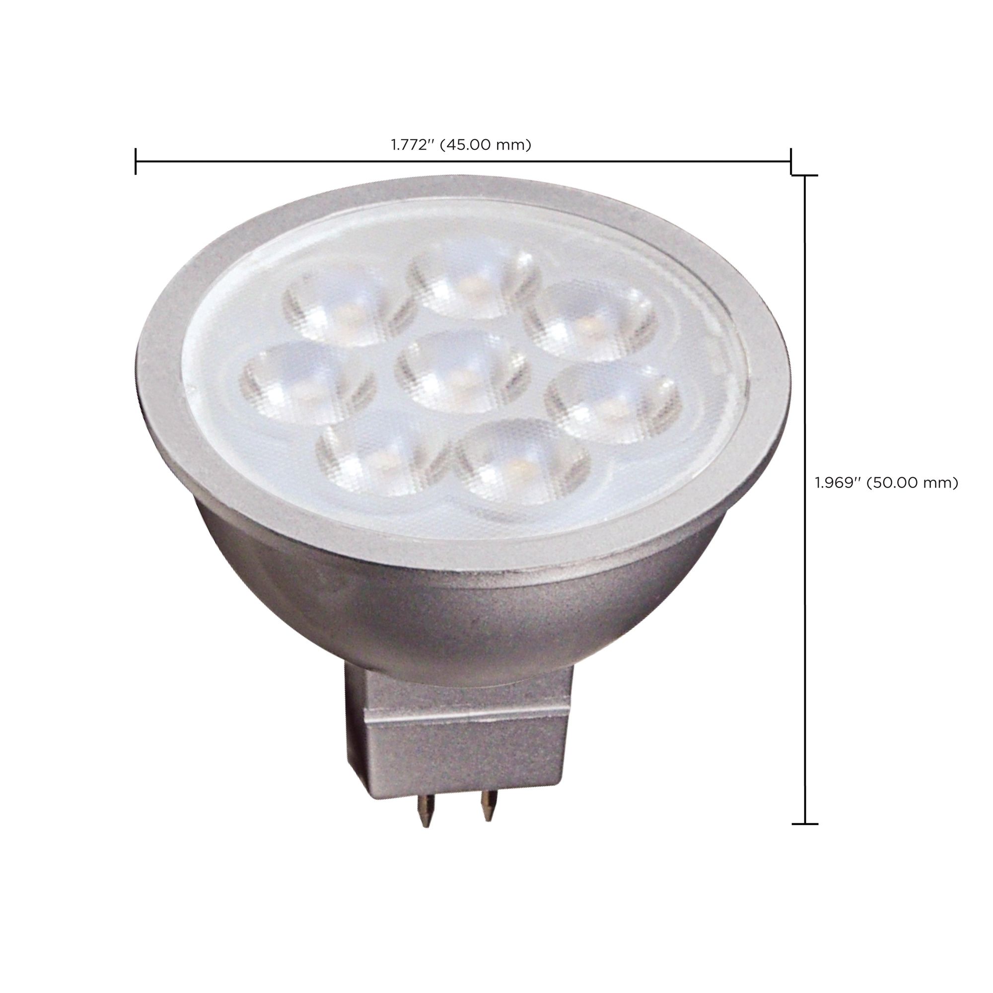 50W Equivalent Satco Gray 6.5W LED 5000K 500L Dimmable GU5.3 in scene