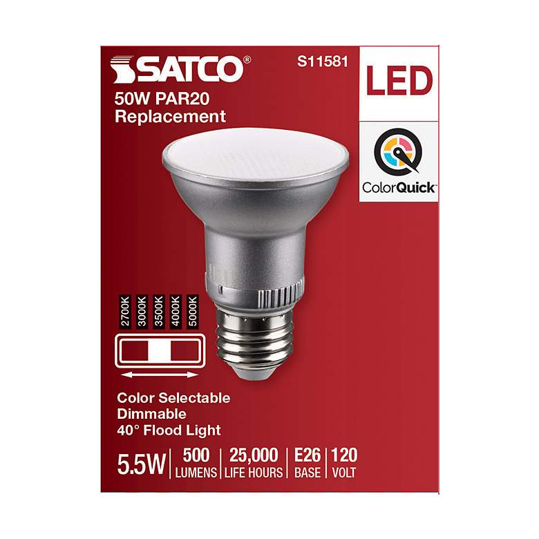Image 4 50W Equivalent Satco Silver 5.5W LED Dimmable Standard Bulb more views