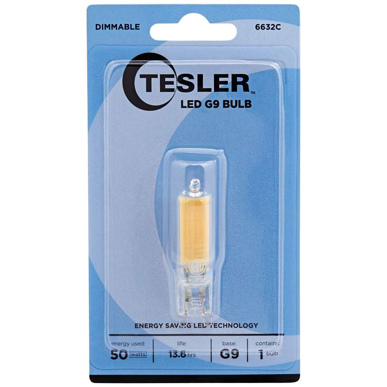 Image 2 50W Equivalent Tesler Clear 3000K 5W LED Dimmable G9 Bulb more views