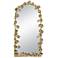 51.4"H x 29.1"W Large Gold Arch Wall Mirror with Golden Leaf Acce