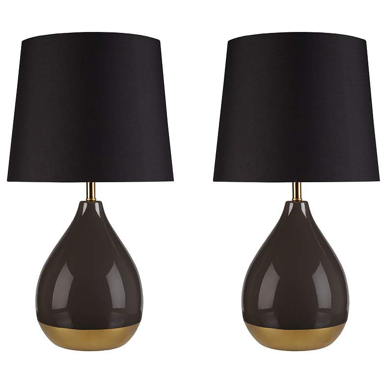 Image 1 510 Design Black/Gold Liora 2-Tone Ceramic Table Lamp Set of 2