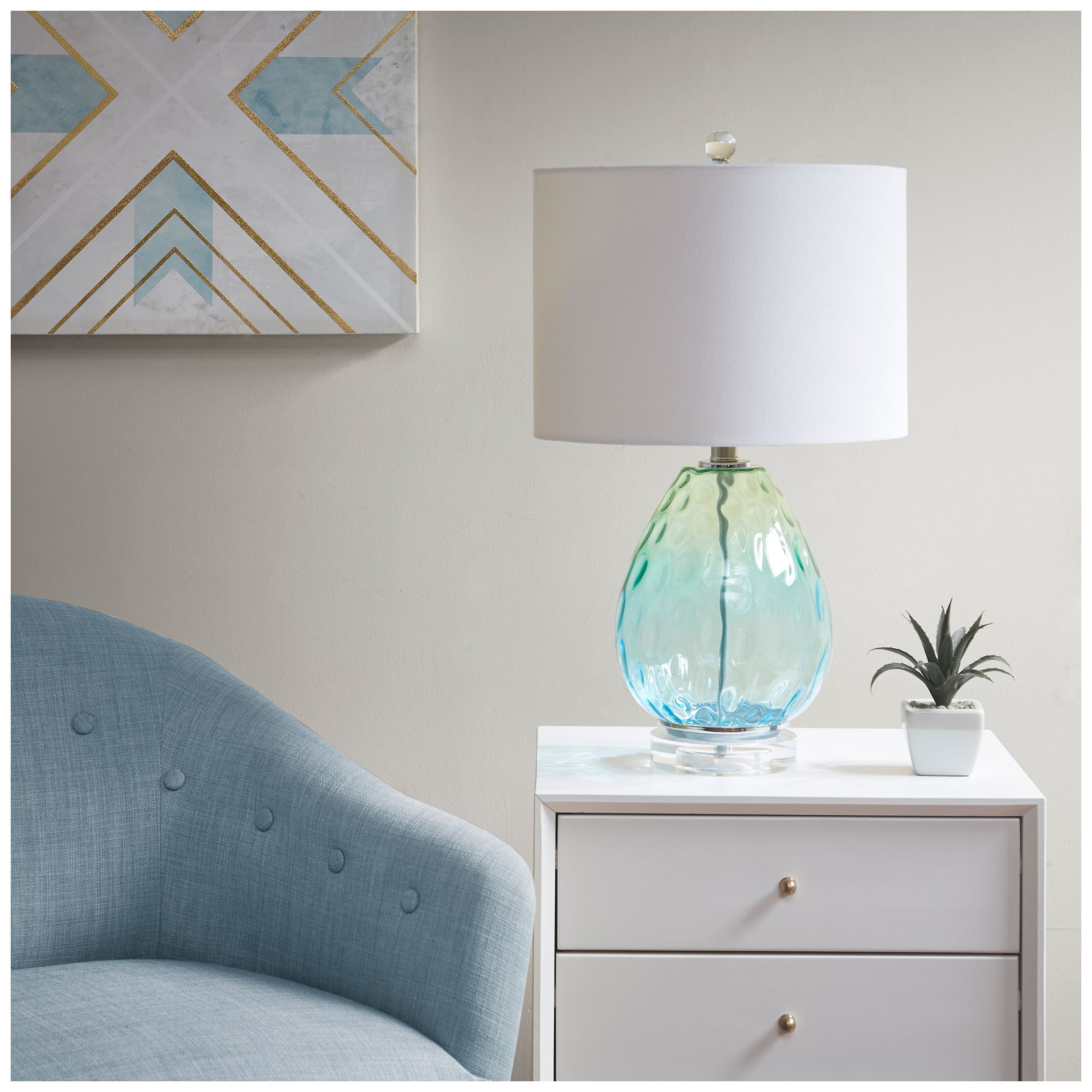 Image 4 510 Design Blue Borel Ombre Glass Table Lamp more views