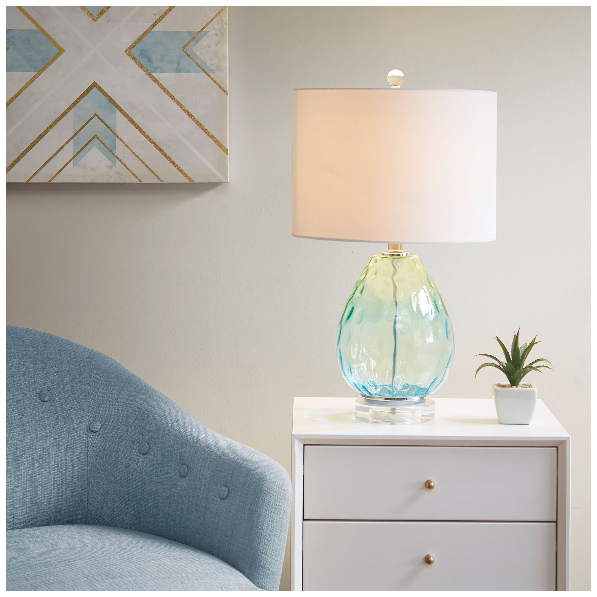 Image 5 510 Design Blue Borel Ombre Glass Table Lamp more views