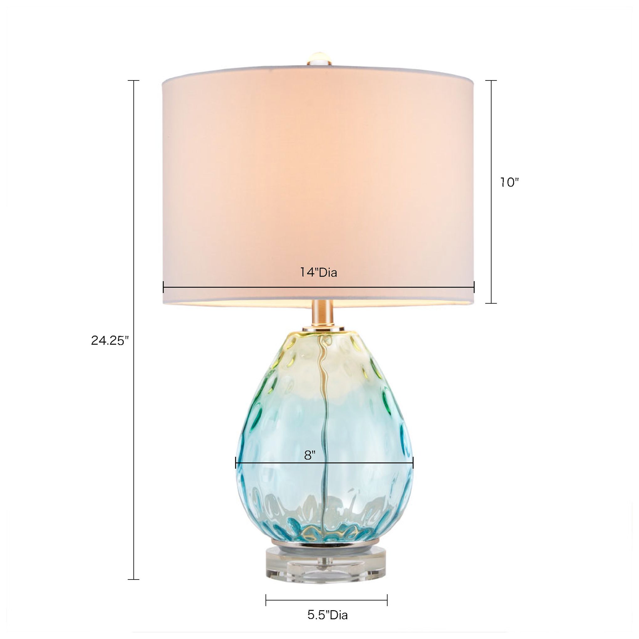510 Design Blue Borel Ombre Glass Table Lamp