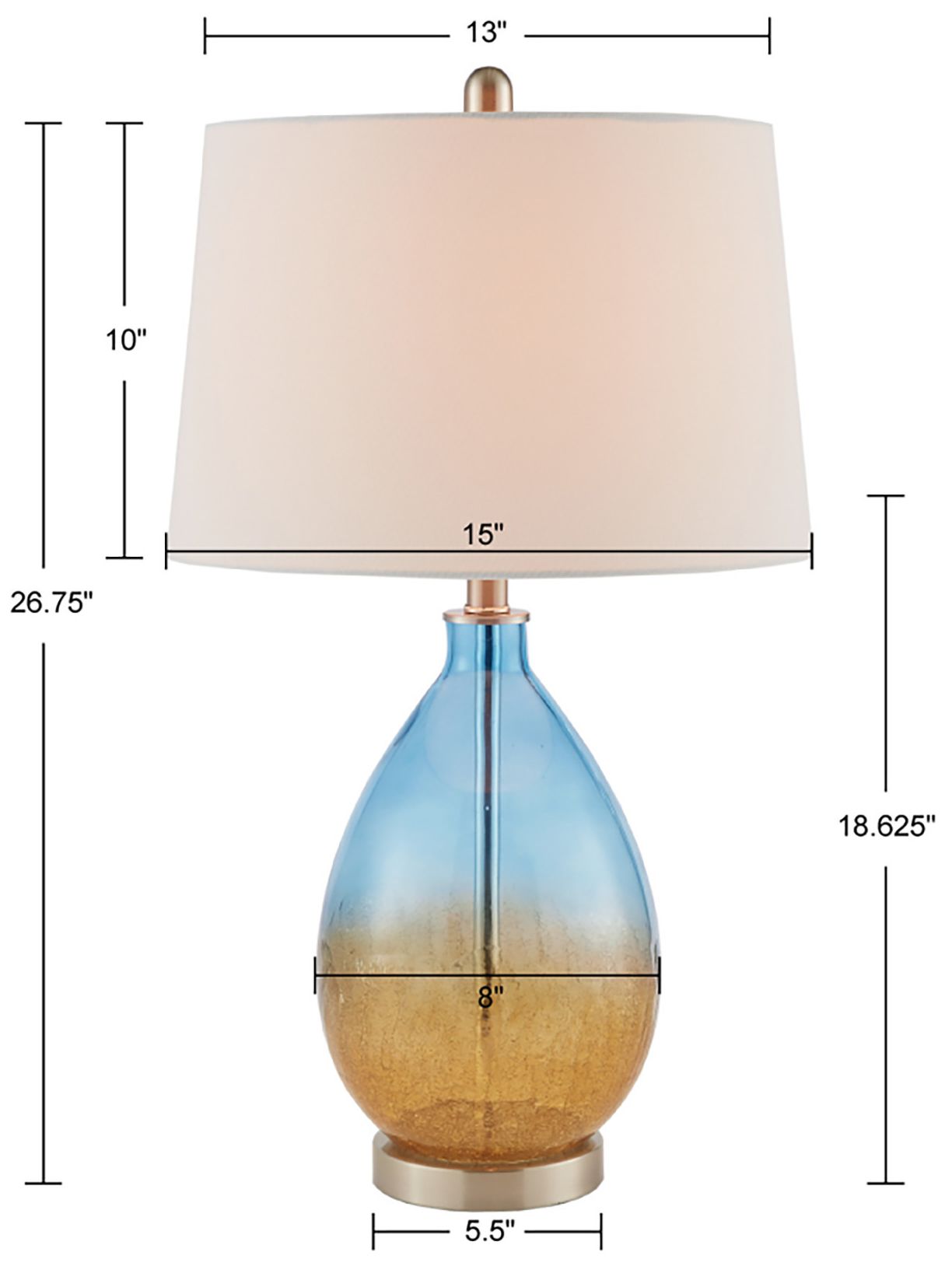 Image 4 510 Design Blue Cortina Ombre Glass Table Lamp, Set of 2 more views