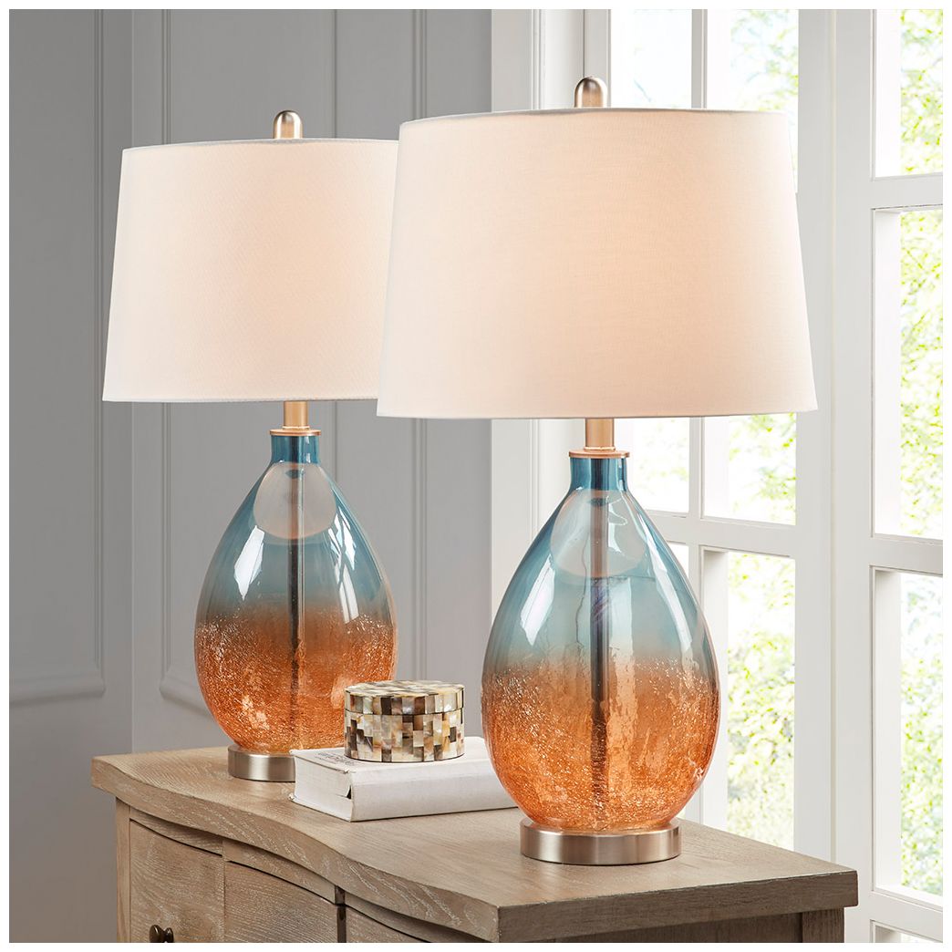 Image 6 510 Design Blue Cortina Ombre Glass Table Lamp, Set of 2 more views