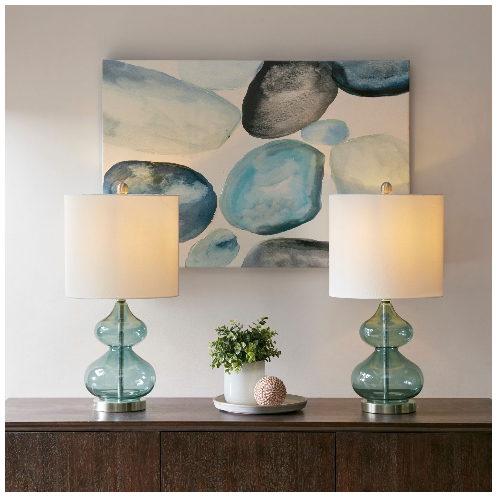 Image 5 510 Design Blue Ellipse Curved Glass Table Lamp, Set of 2 more views