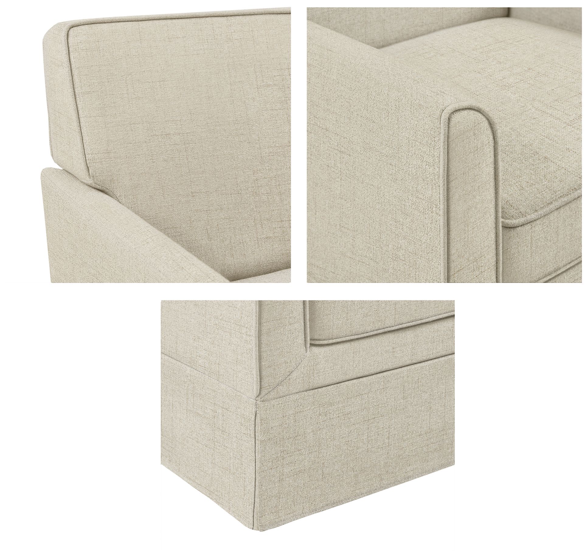 Image 6 510 Design Cream Paula Slipcover Accent Armchair more views