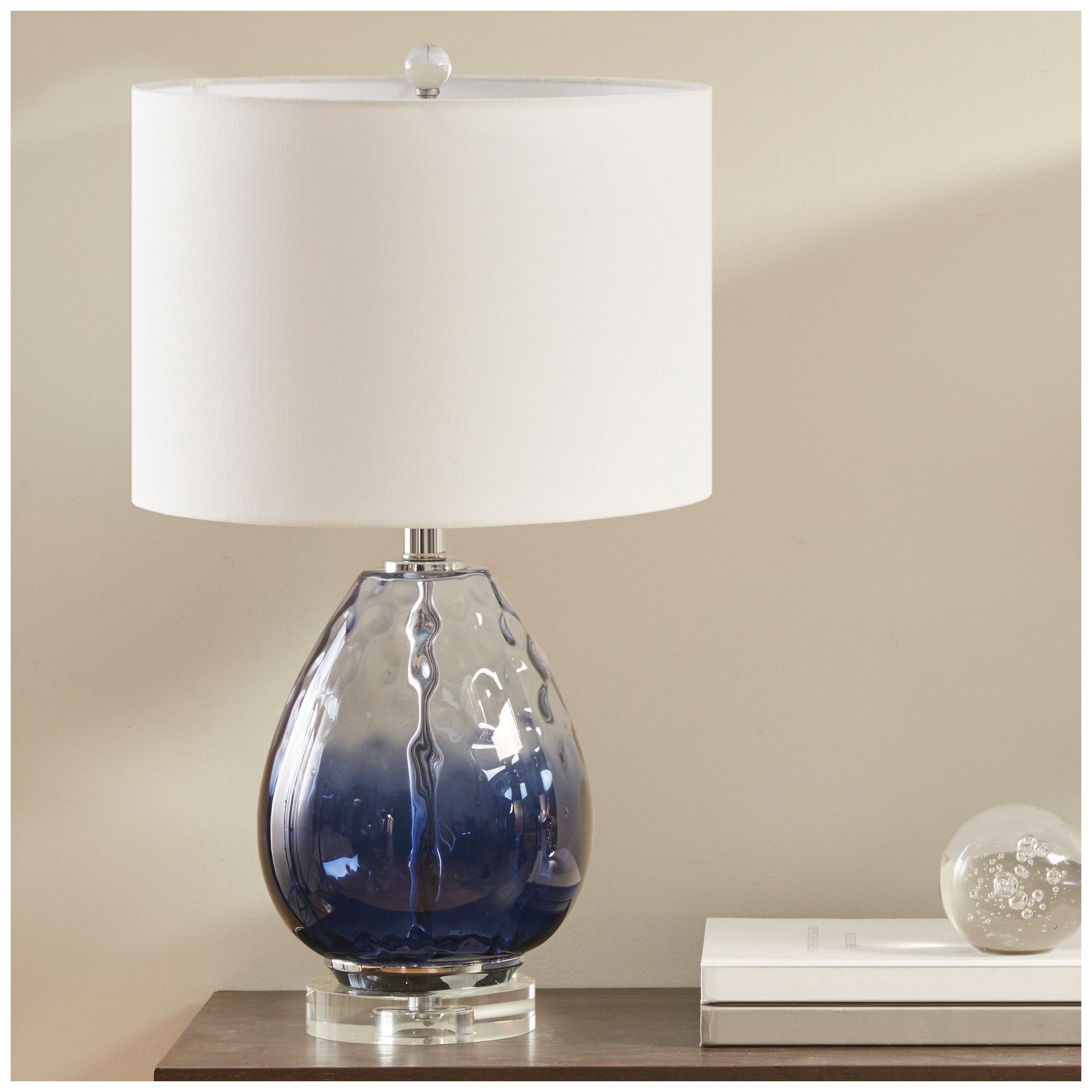 Image 3 510 Design Dark Blue Borel Ombre Glass Table Lamp more views