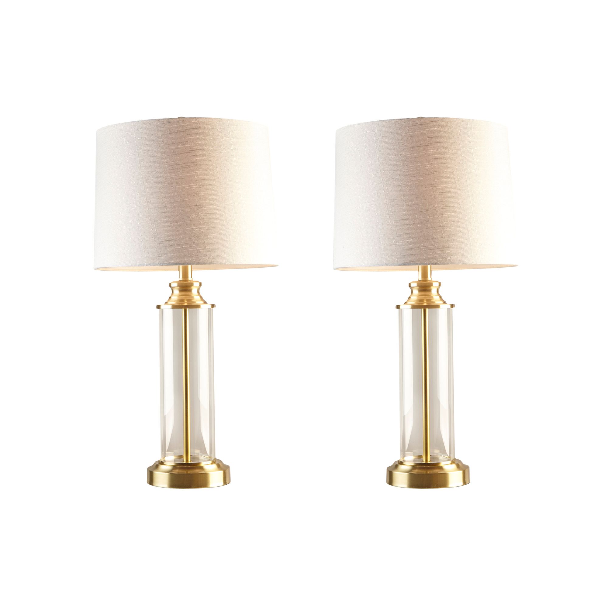 Image 4 510 Design Gold Clarity Glass Cylinder Table Lamp Set of 2 more views