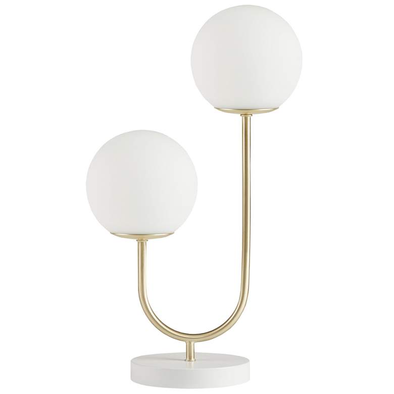 Image 1 510 Design Gold/White Zusa Metal 2-Light Globe Table Lamp