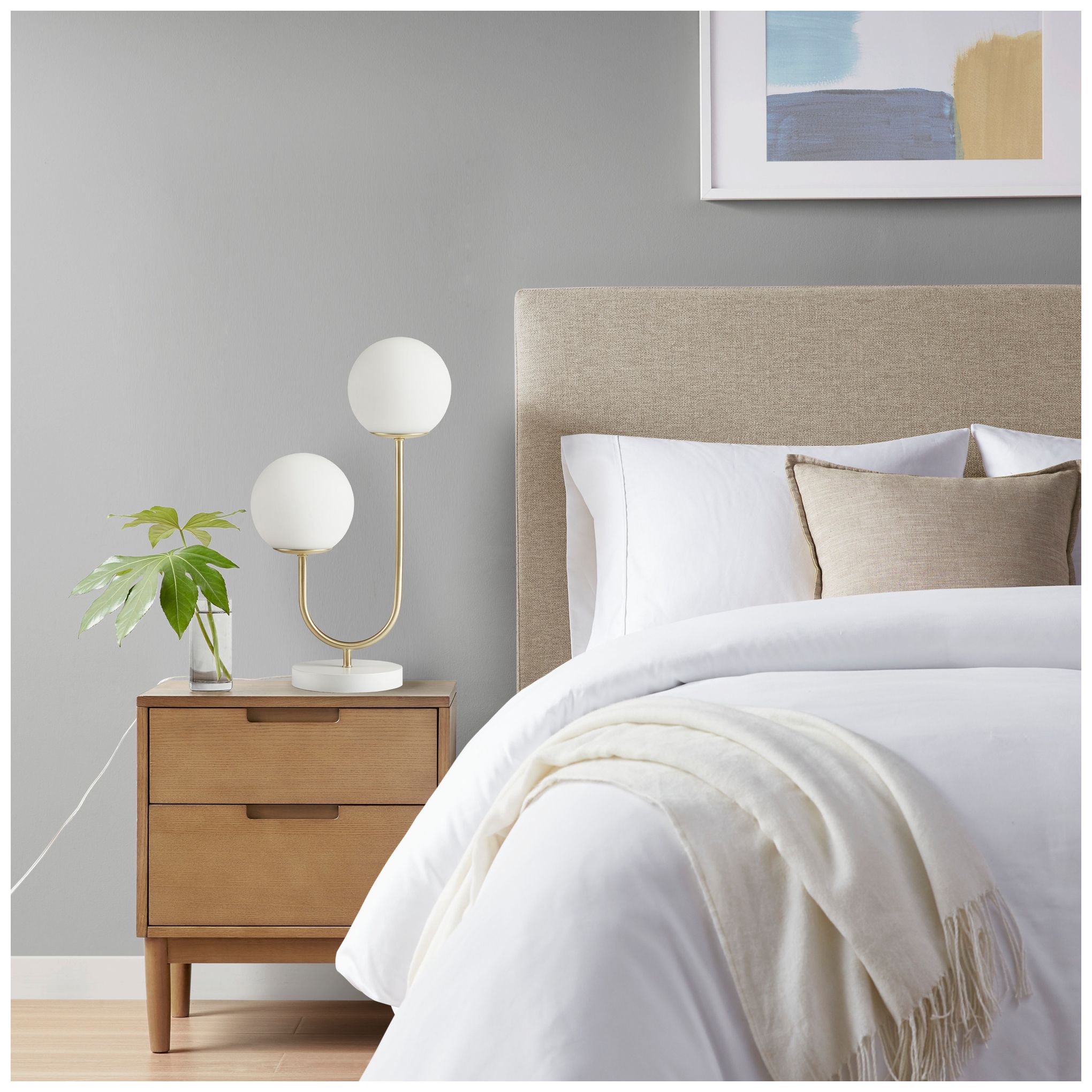 Image 4 510 Design Gold/White Zusa Metal 2-Light Globe Table Lamp more views