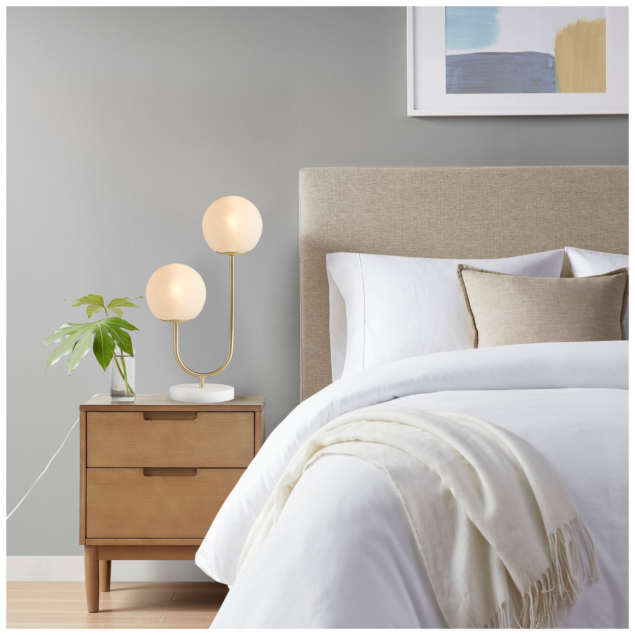 Image 5 510 Design Gold/White Zusa Metal 2-Light Globe Table Lamp more views