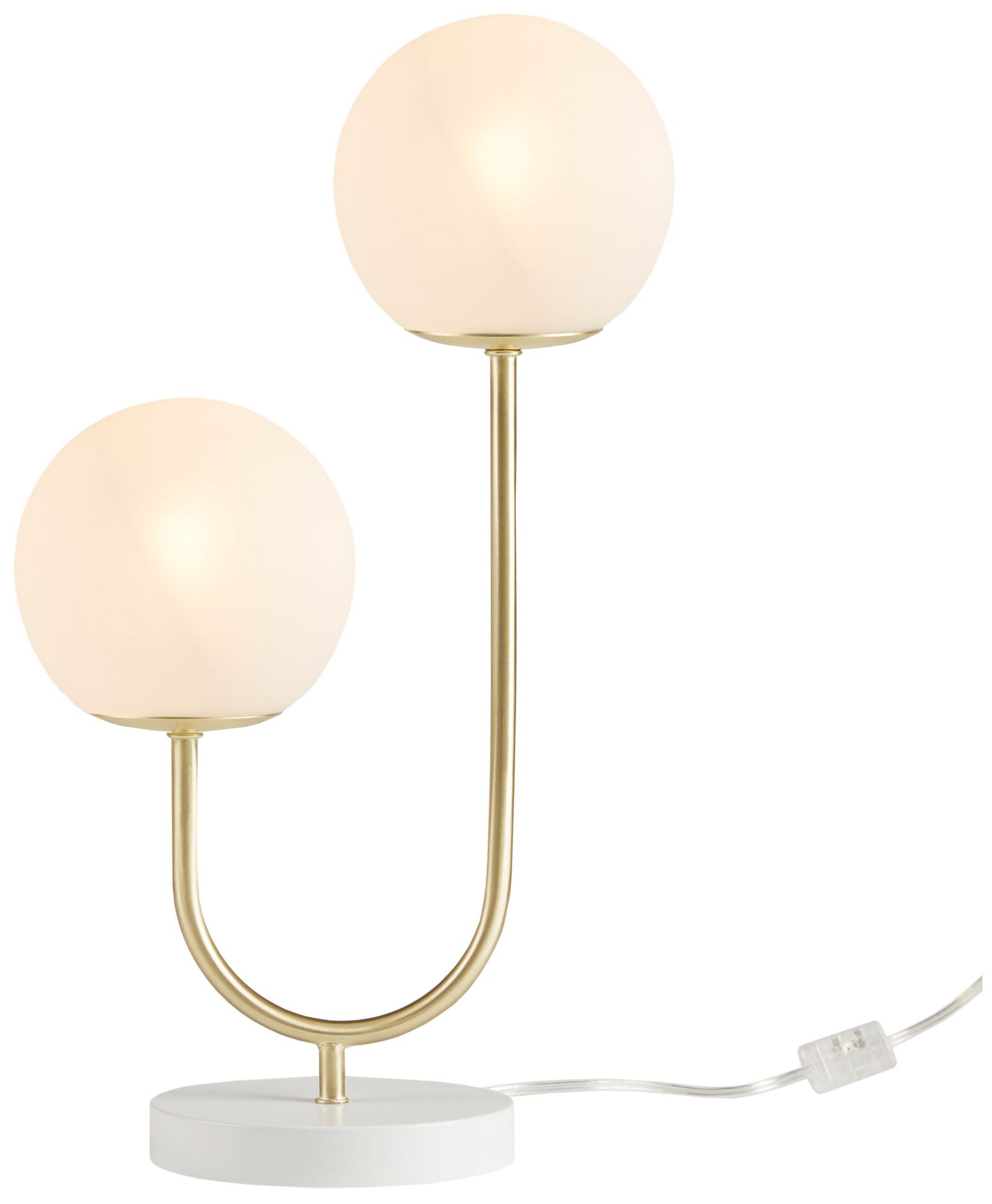 Image 6 510 Design Gold/White Zusa Metal 2-Light Globe Table Lamp more views