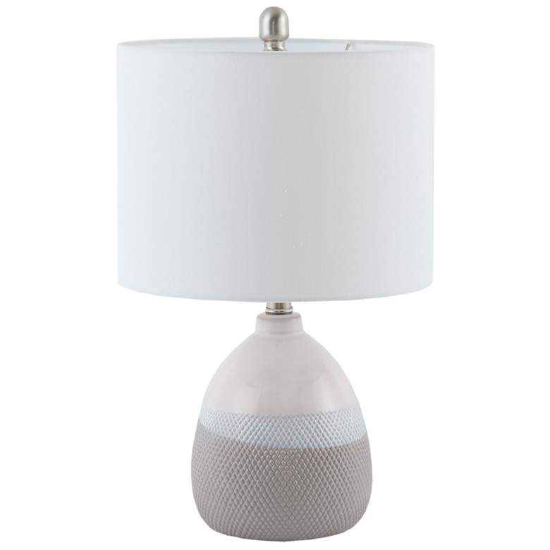 Image 1 510 Design Ivory/Grey Driggs Ceramic Textured Table Lamp