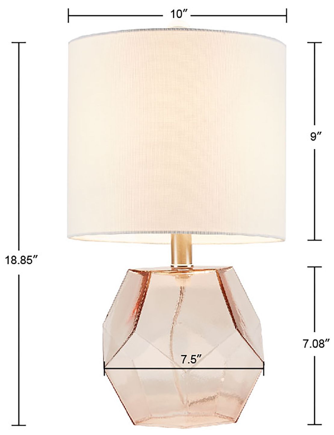 Image 6 510 Design Pink Bella Geometric Glass Table Lamp more views