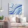 Blue Elixer 40"W Textured Metallic Framed Canvas Wall Art in scene