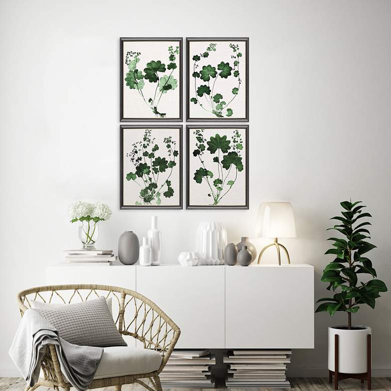 Image 1 Forest Foliage 26" High 4-Piece Giclee Framed Wall Art Set in scene