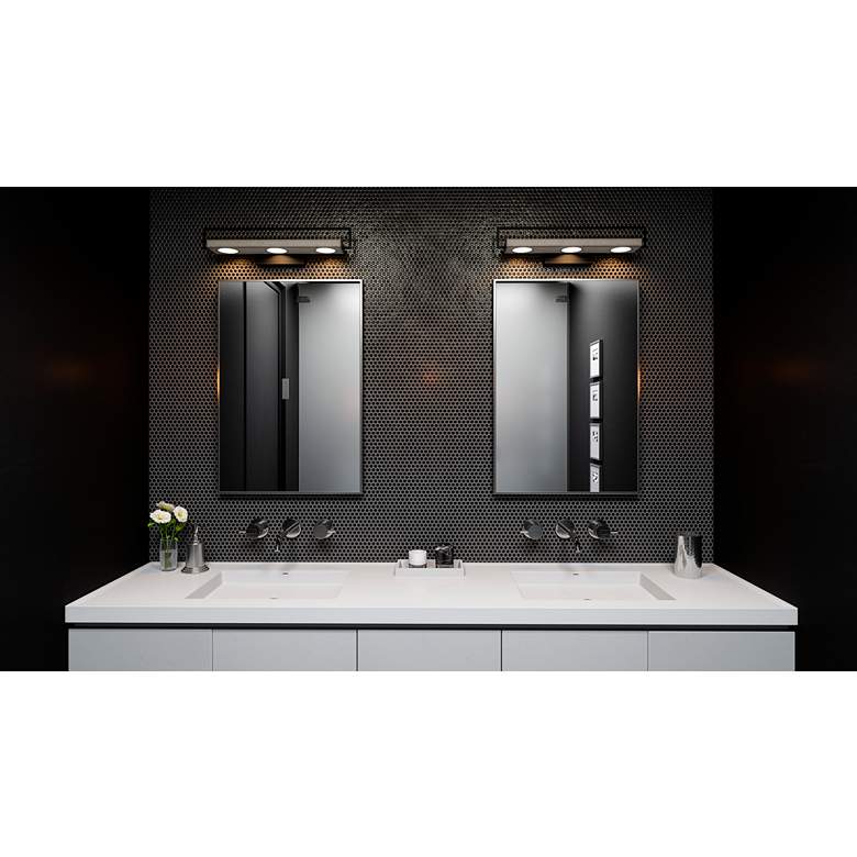 Image 1 Quoizel Winnett 24" Wide Matte Black LED Bath Light in scene