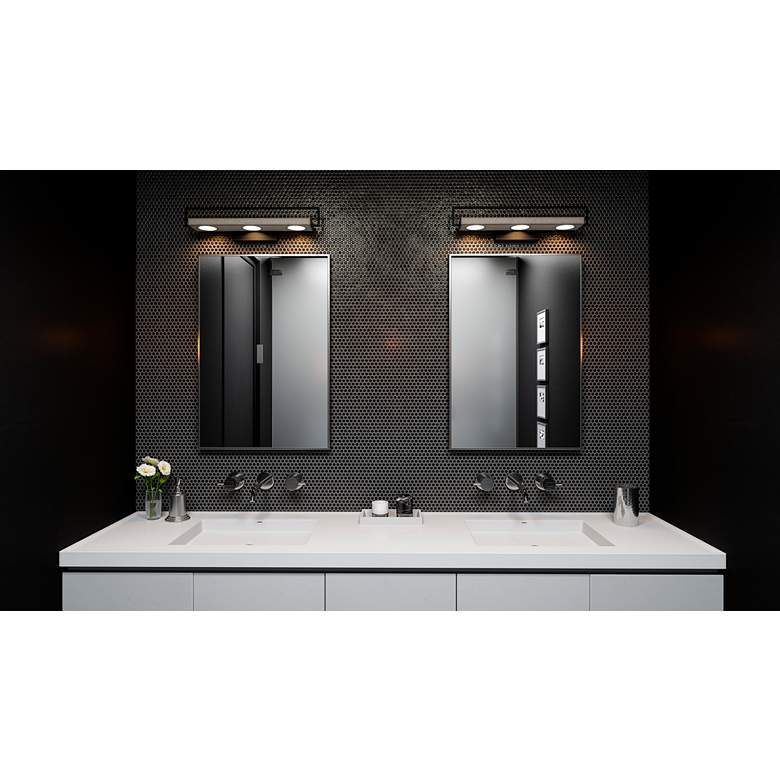 Image 1 Quoizel Winnett 24 inch Wide Matte Black LED Bath Light in scene