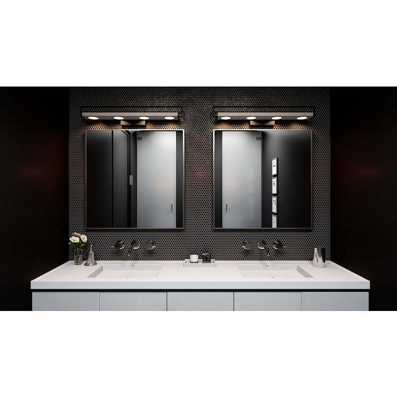 Image 1 Quoizel Winnett 32" Wide Matte Black LED Bath Light in scene
