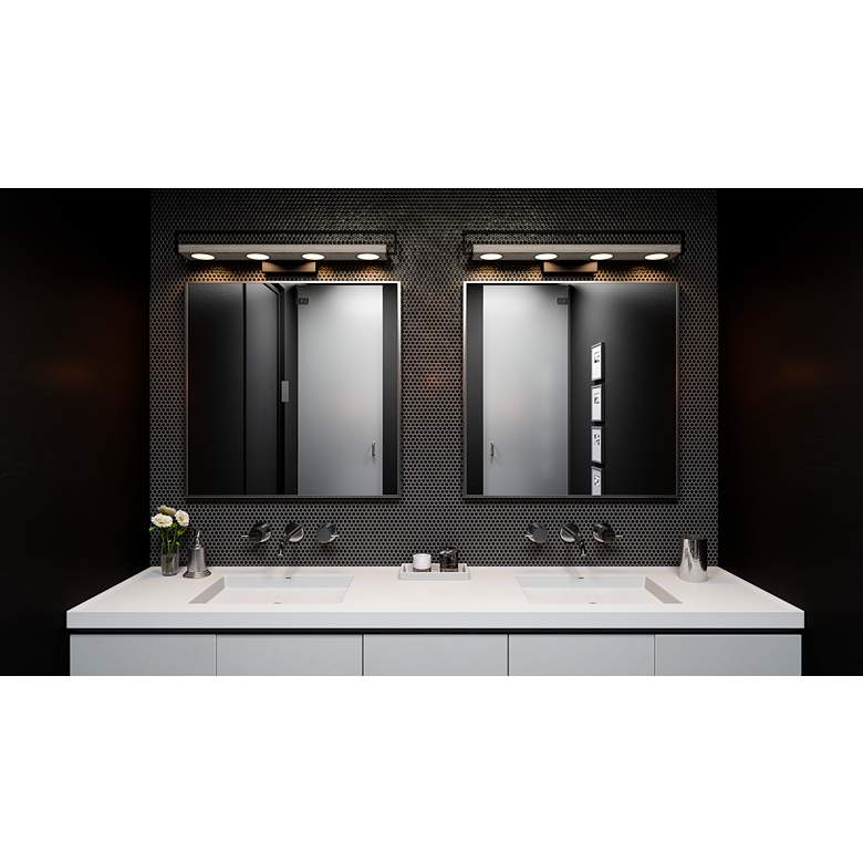 Image 1 Quoizel Winnett 32 inch Wide Matte Black LED Bath Light in scene