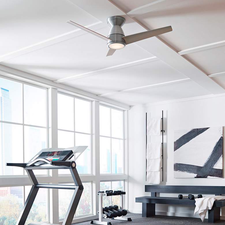 Image 1 52" Tip Top Brushed Aluminum 3500K LED Smart Ceiling Fan in scene