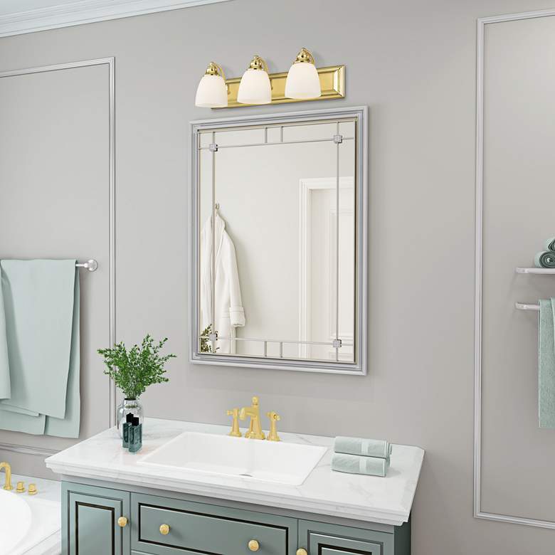 Image 1 Springfield 24" Wide Polished Brass 3-Light Bath Light in scene