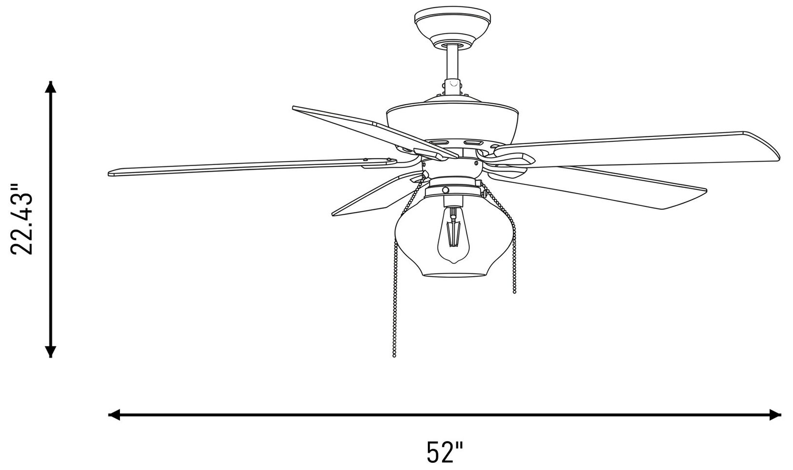 Image 3 52" 1-Light Ceiling Fan in Brushed Nickel more views