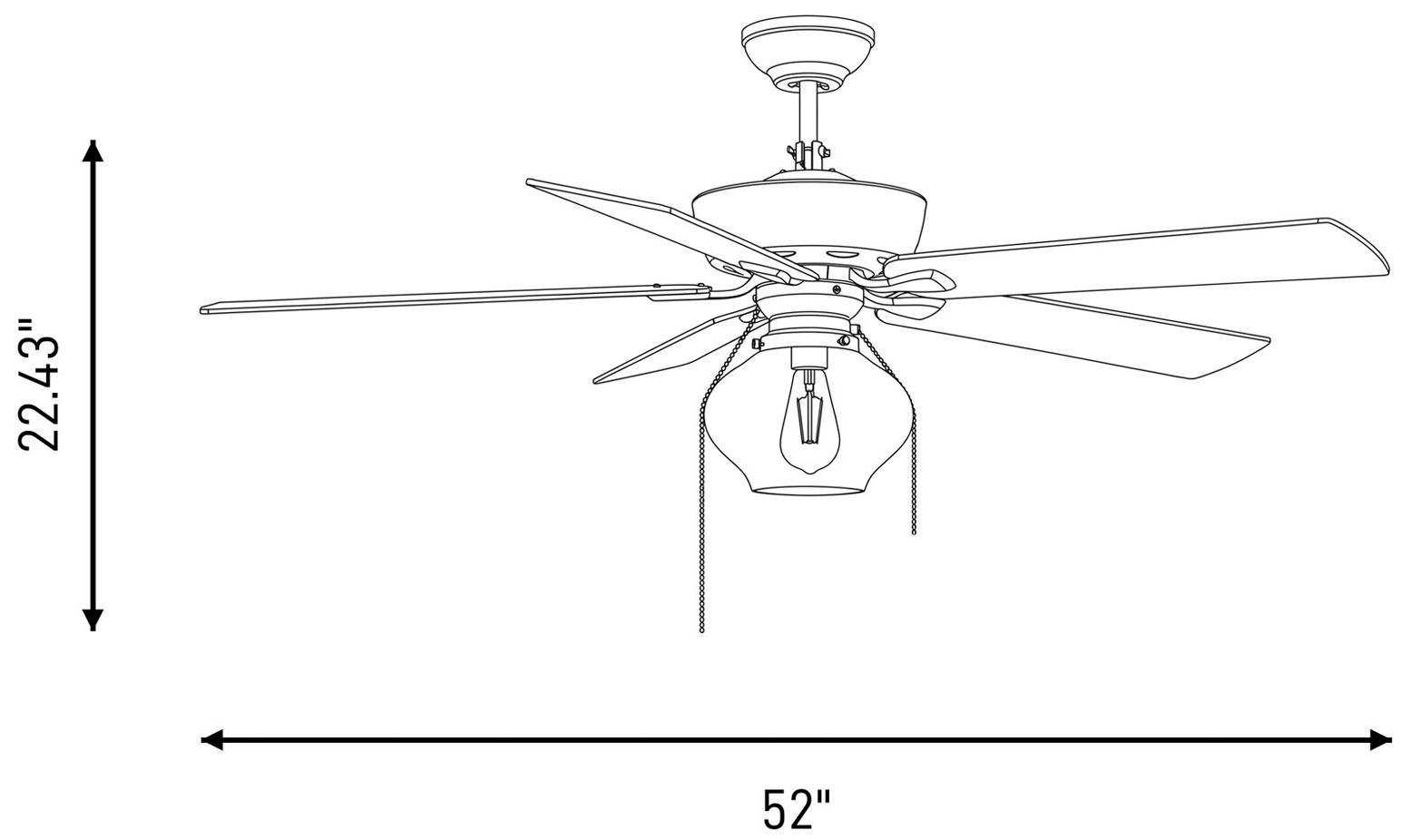 Image 4 52" 1-Light Ceiling Fan in Oil Rubbed Bronze more views