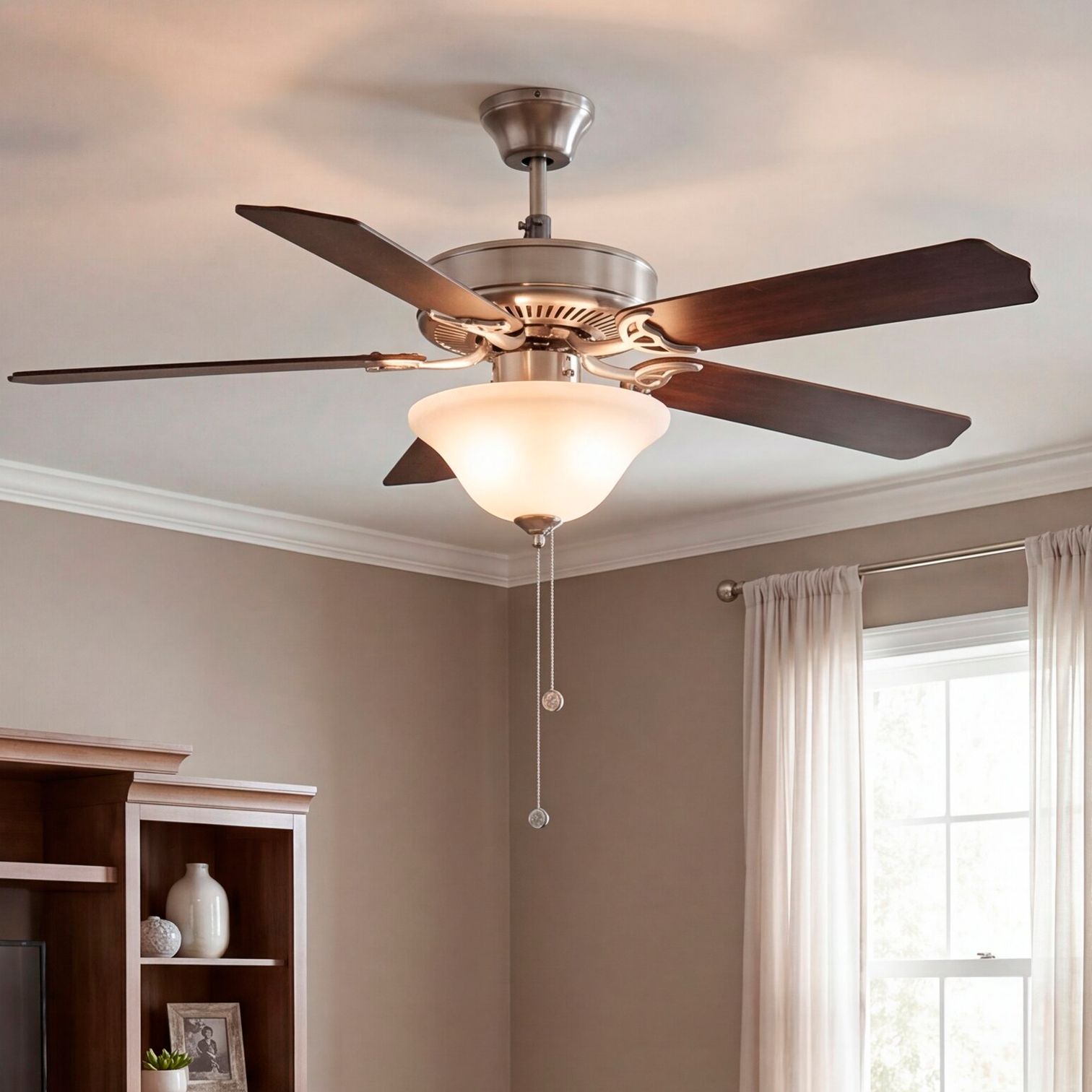 Thumbnail1 of 52" 2-Light Ceiling Fan in Brushed Nickel