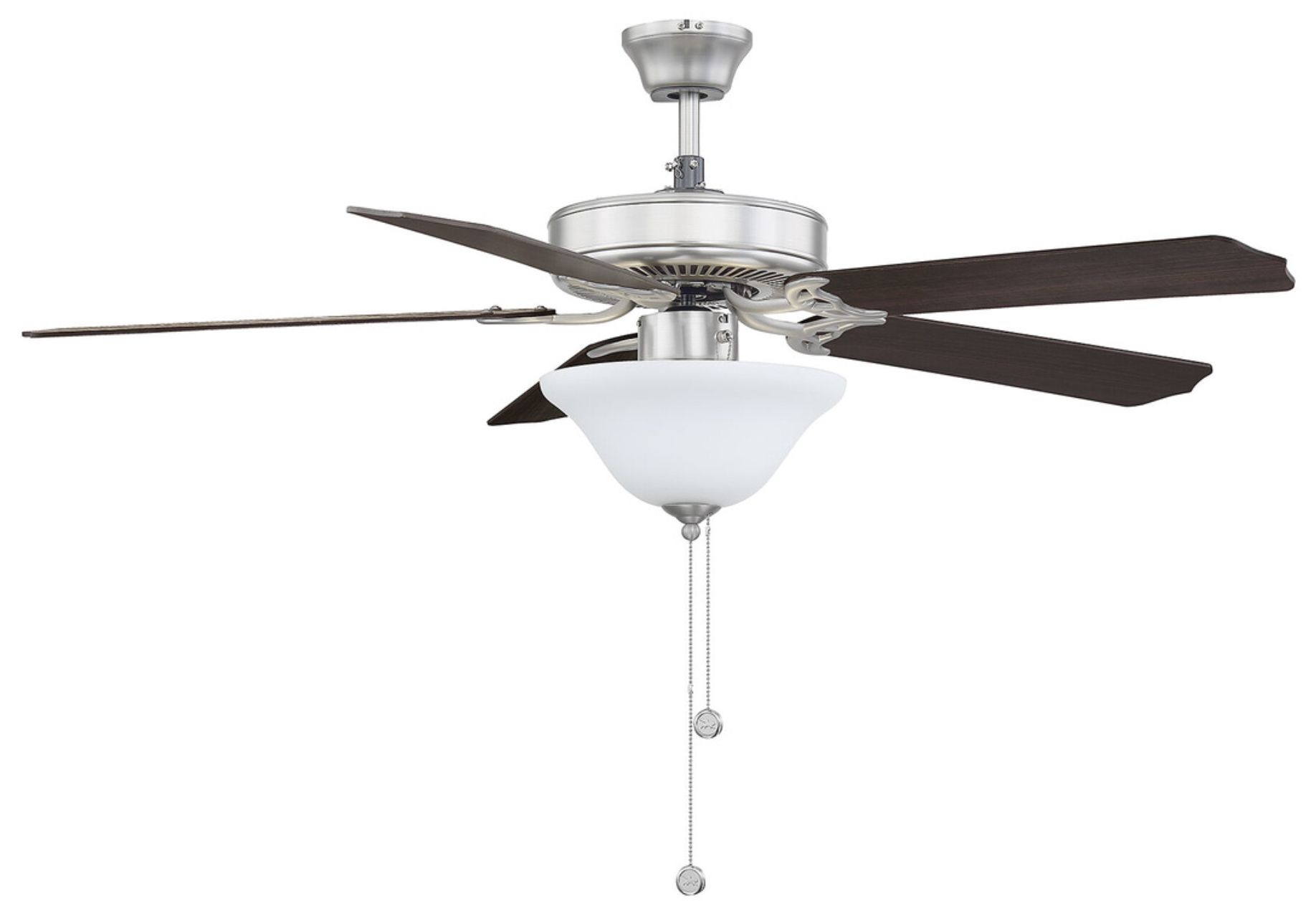 Thumbnail3 of 52" 2-Light Ceiling Fan in Brushed Nickel more views