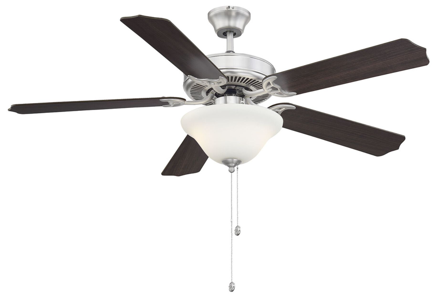 52" 2-Light Ceiling Fan in Brushed Nickel