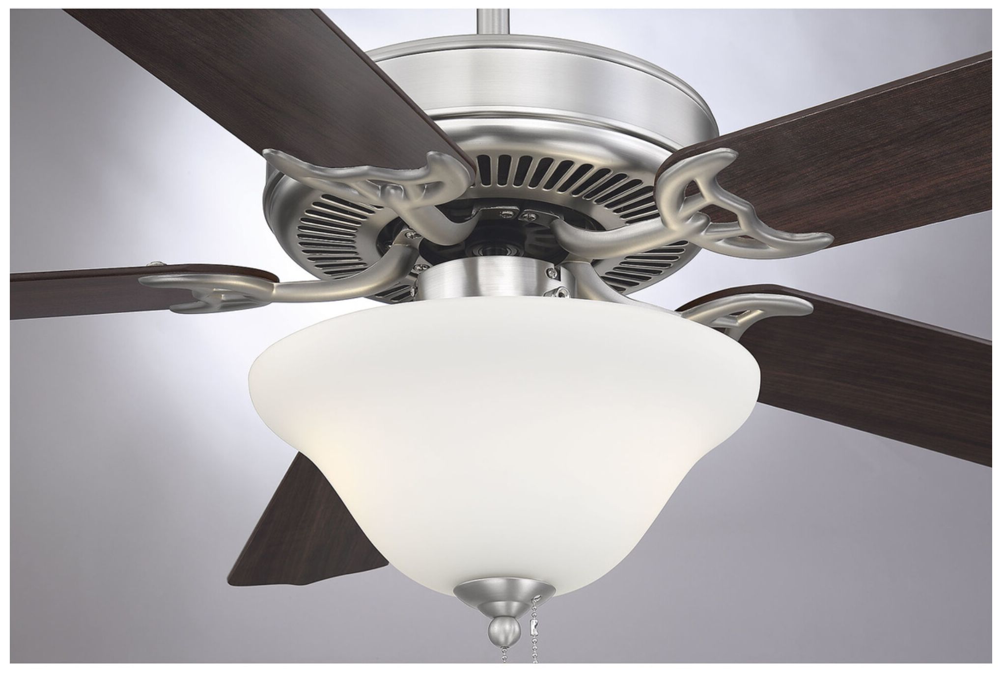 52" 2-Light Ceiling Fan in Brushed Nickel