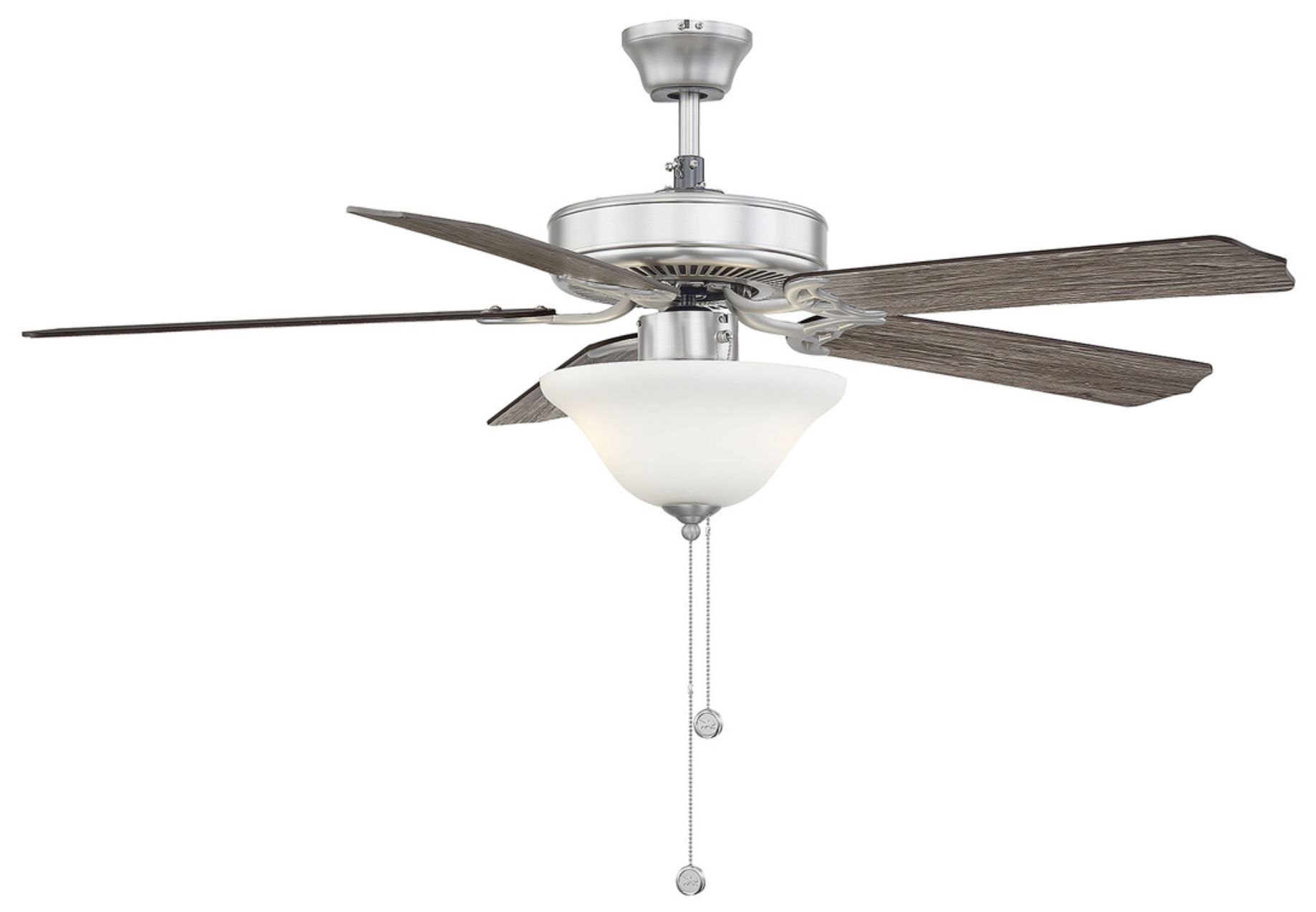 52" 2-Light Ceiling Fan in Brushed Nickel