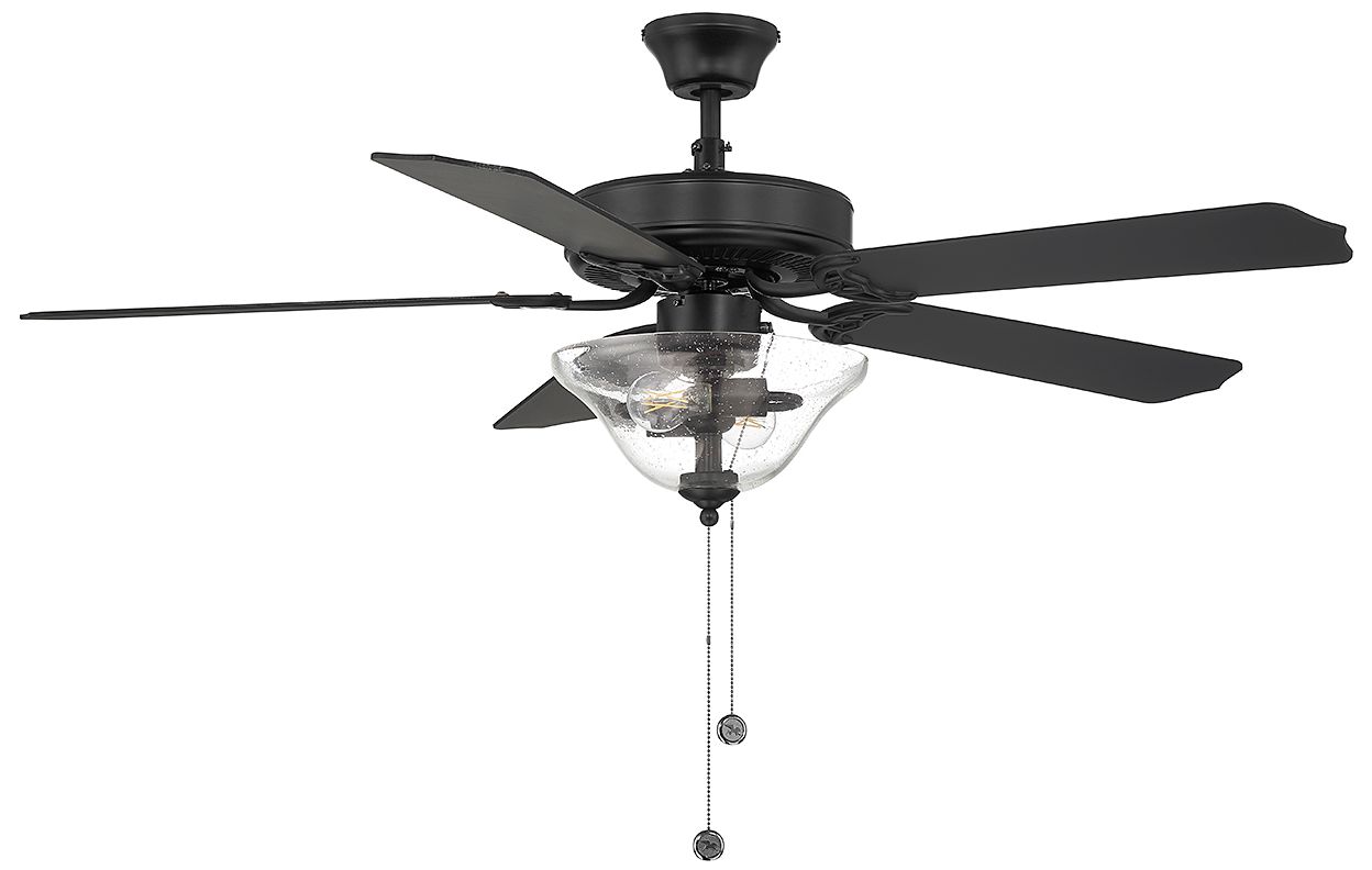 Image 2 52" 2-Light Ceiling Fan in Matte Black more views