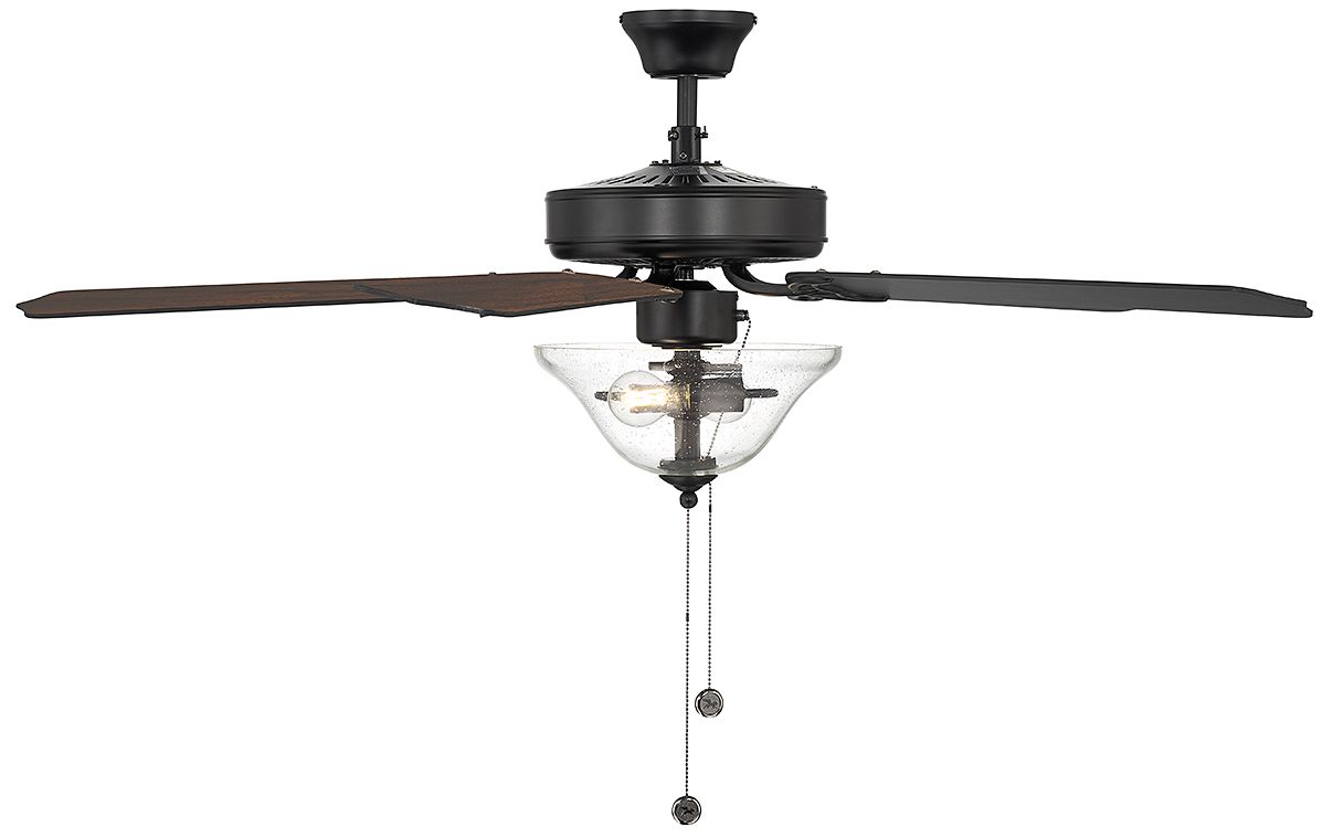 Image 3 52" 2-Light Ceiling Fan in Matte Black more views