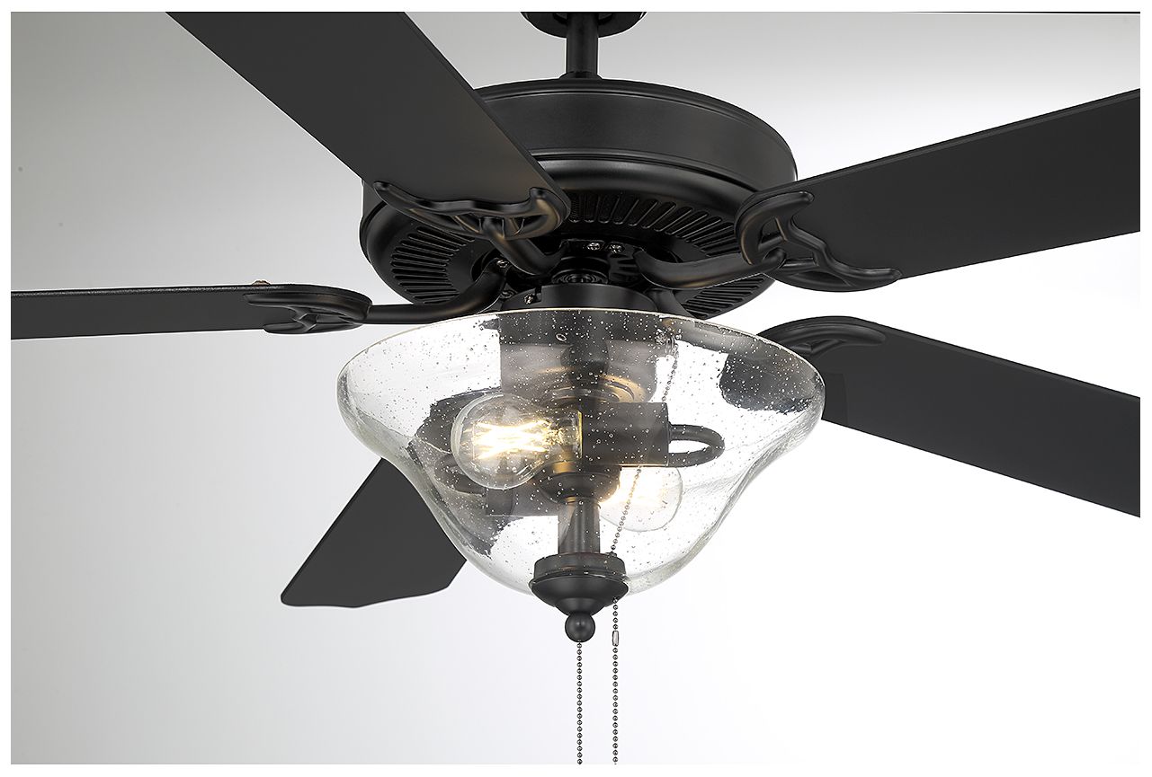 Image 5 52" 2-Light Ceiling Fan in Matte Black more views