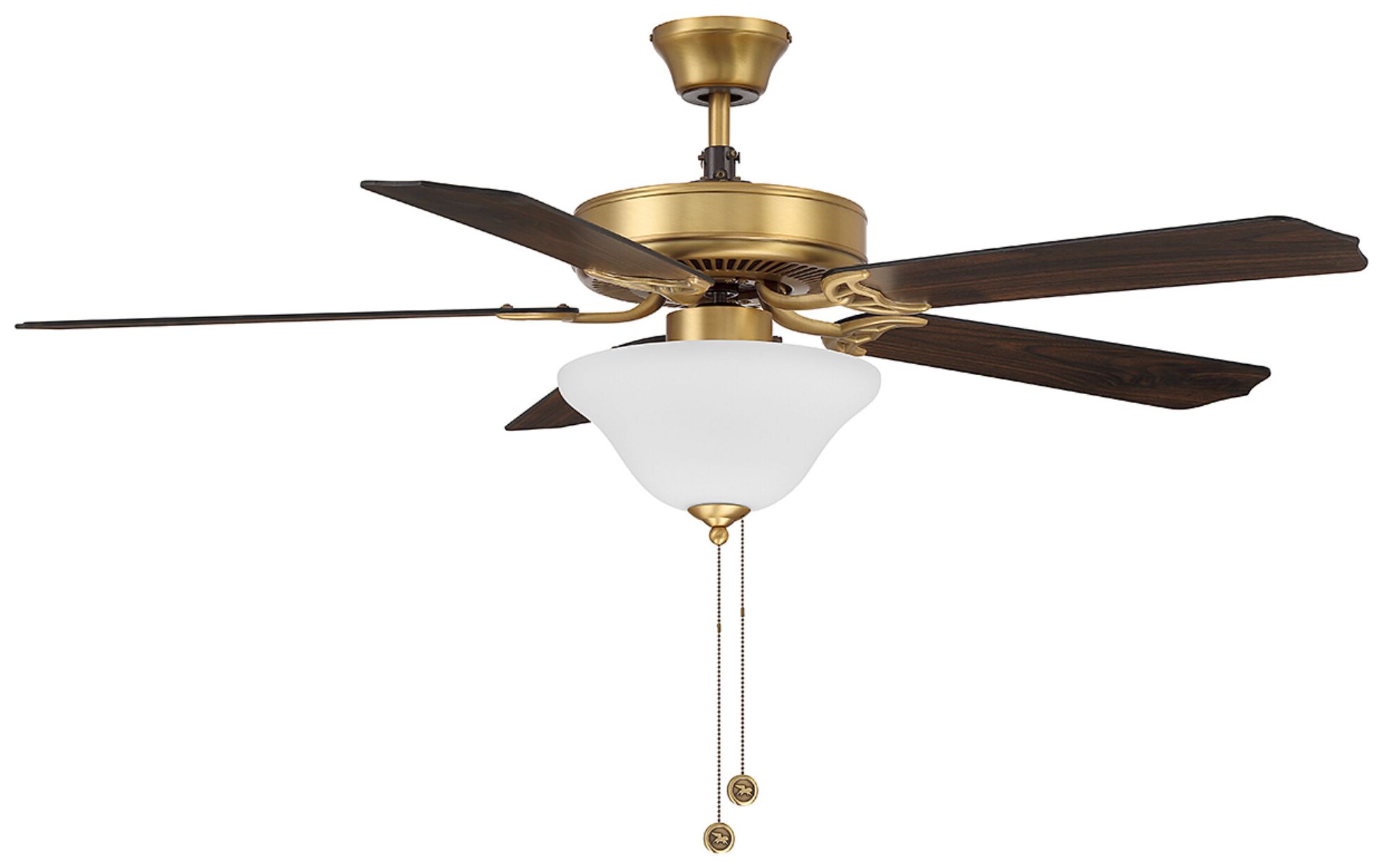 Image 3 52" 2-Light Ceiling Fan in Natural Brass more views