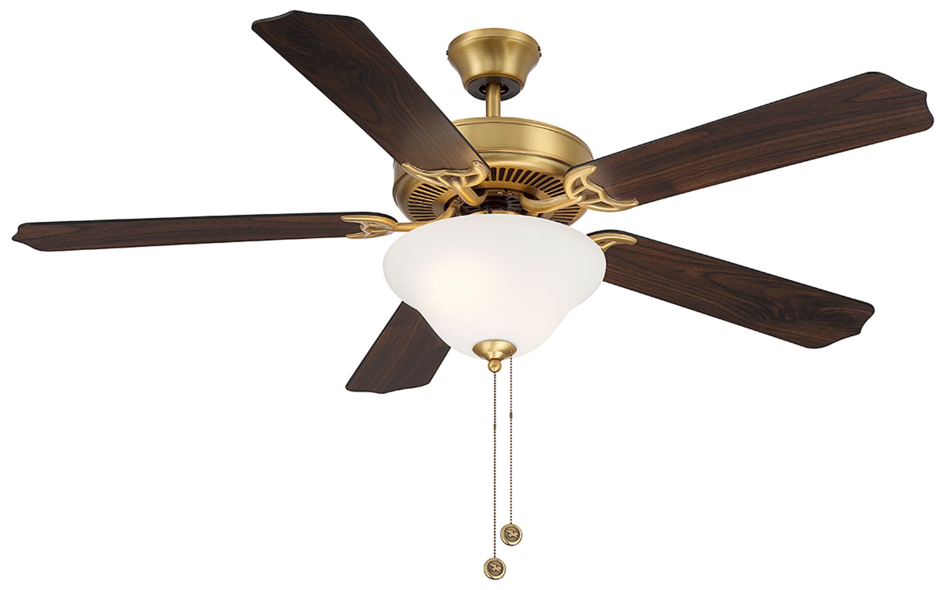 Image 5 52" 2-Light Ceiling Fan in Natural Brass more views