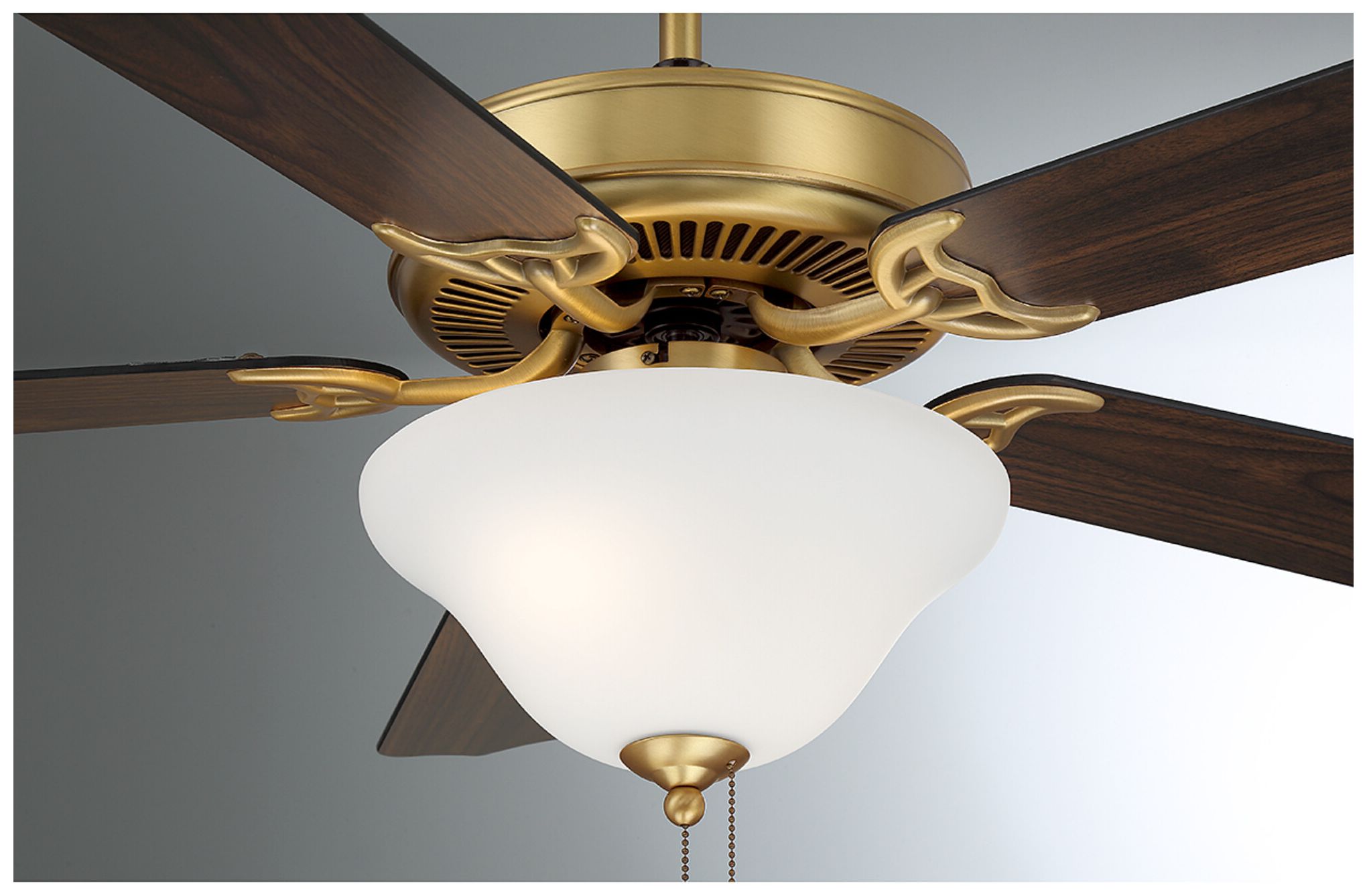 Image 6 52" 2-Light Ceiling Fan in Natural Brass more views
