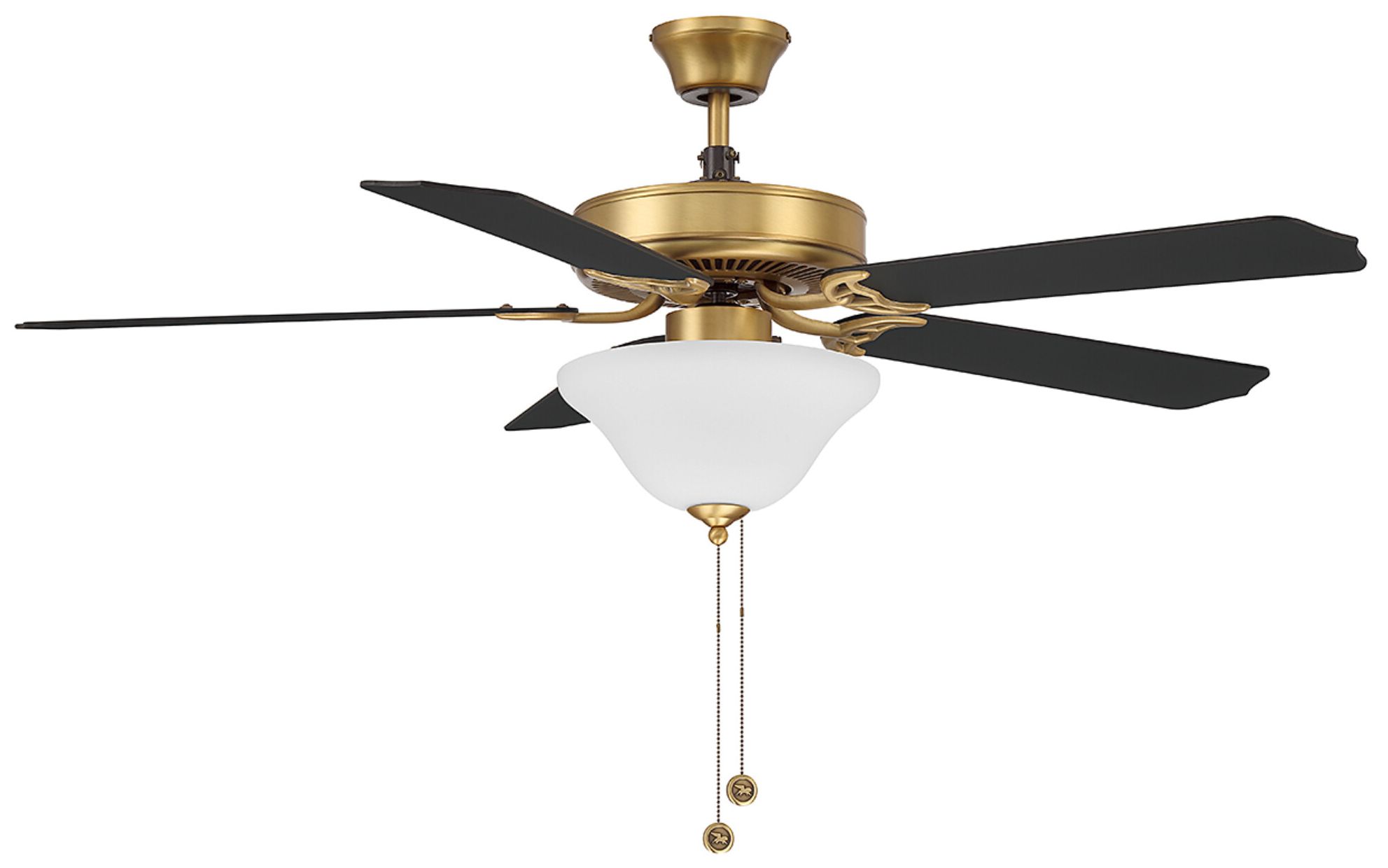 52" 2-Light Ceiling Fan in Natural Brass