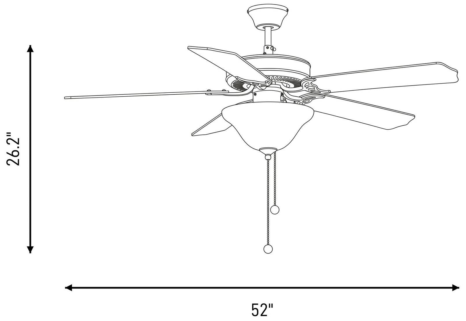 Image 7 52" 2-Light Ceiling Fan in White more views
