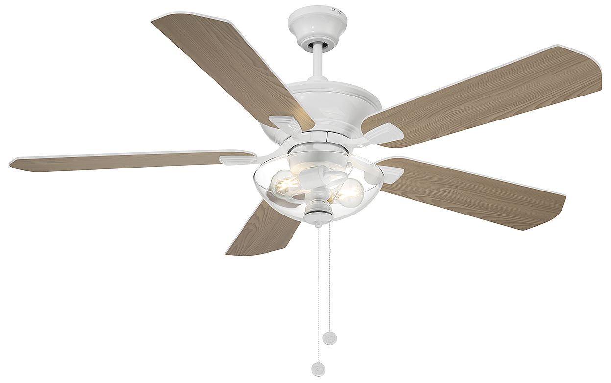 Image 4 52" 2-Light Outdoor Ceiling Fan in White more views