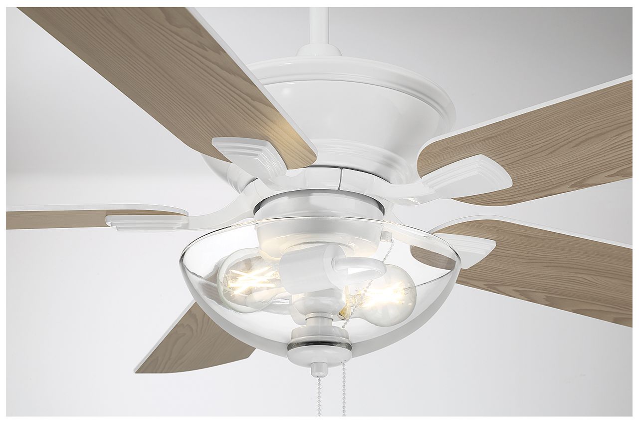 Image 5 52" 2-Light Outdoor Ceiling Fan in White more views