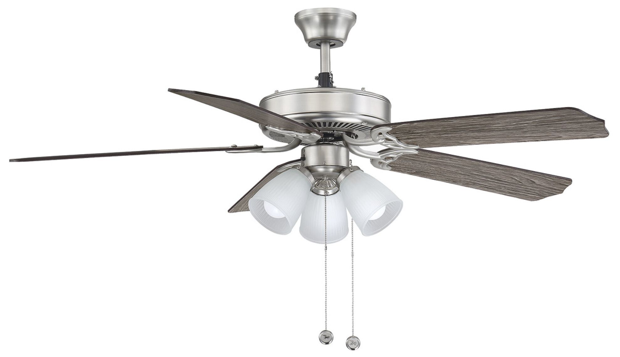 Image 2 52" 3-Light Ceiling Fan in Brushed Nickel more views