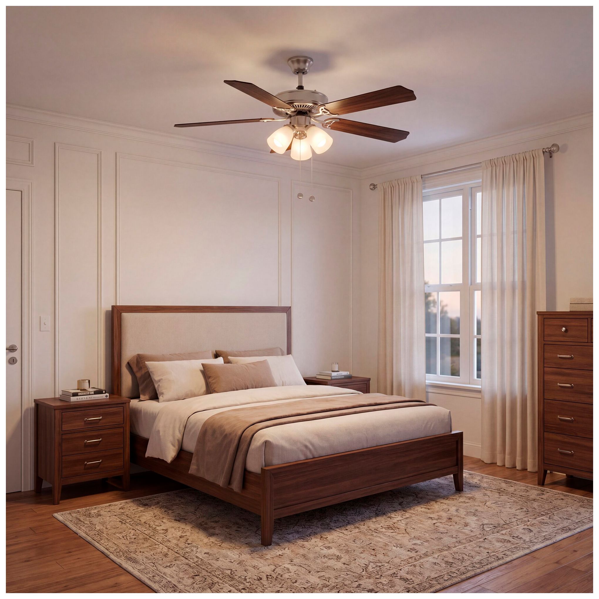 Image 7 52" 3-Light Ceiling Fan in Brushed Nickel more views